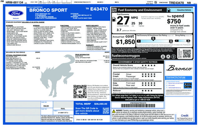 New 2026 Ford Bronco Sport Heritage AWD/4WD image 33