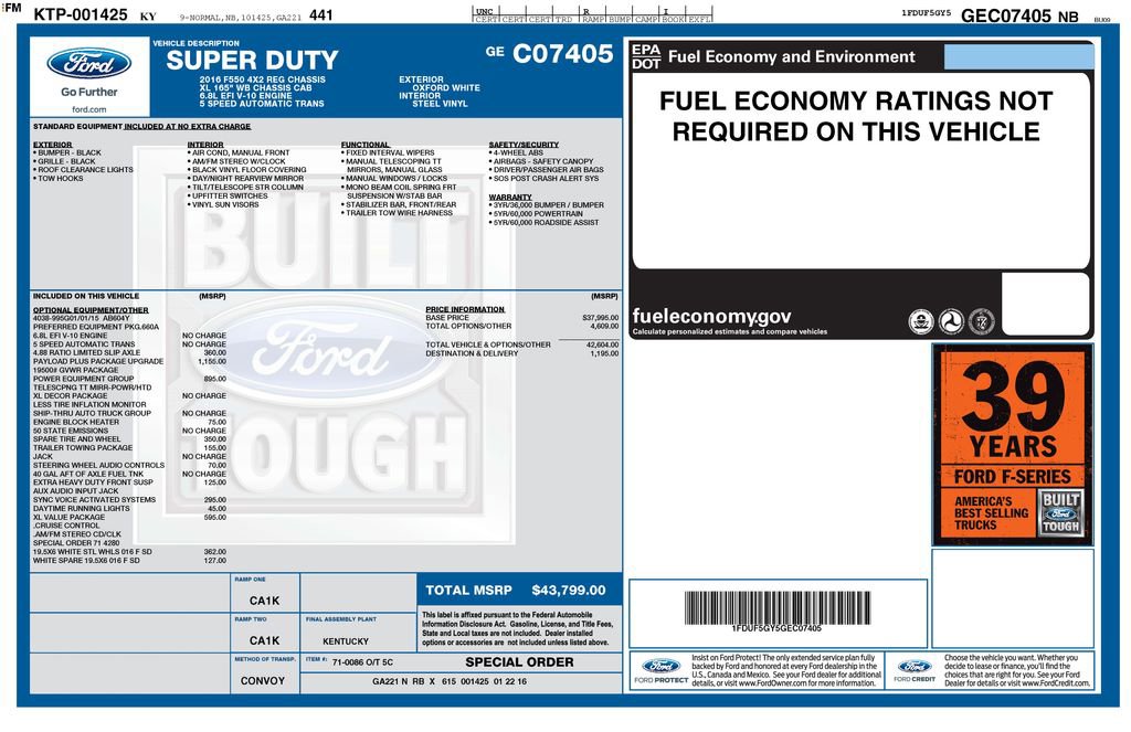 Used 2016 Ford F550 2WD Regular Cab Super Duty image 6