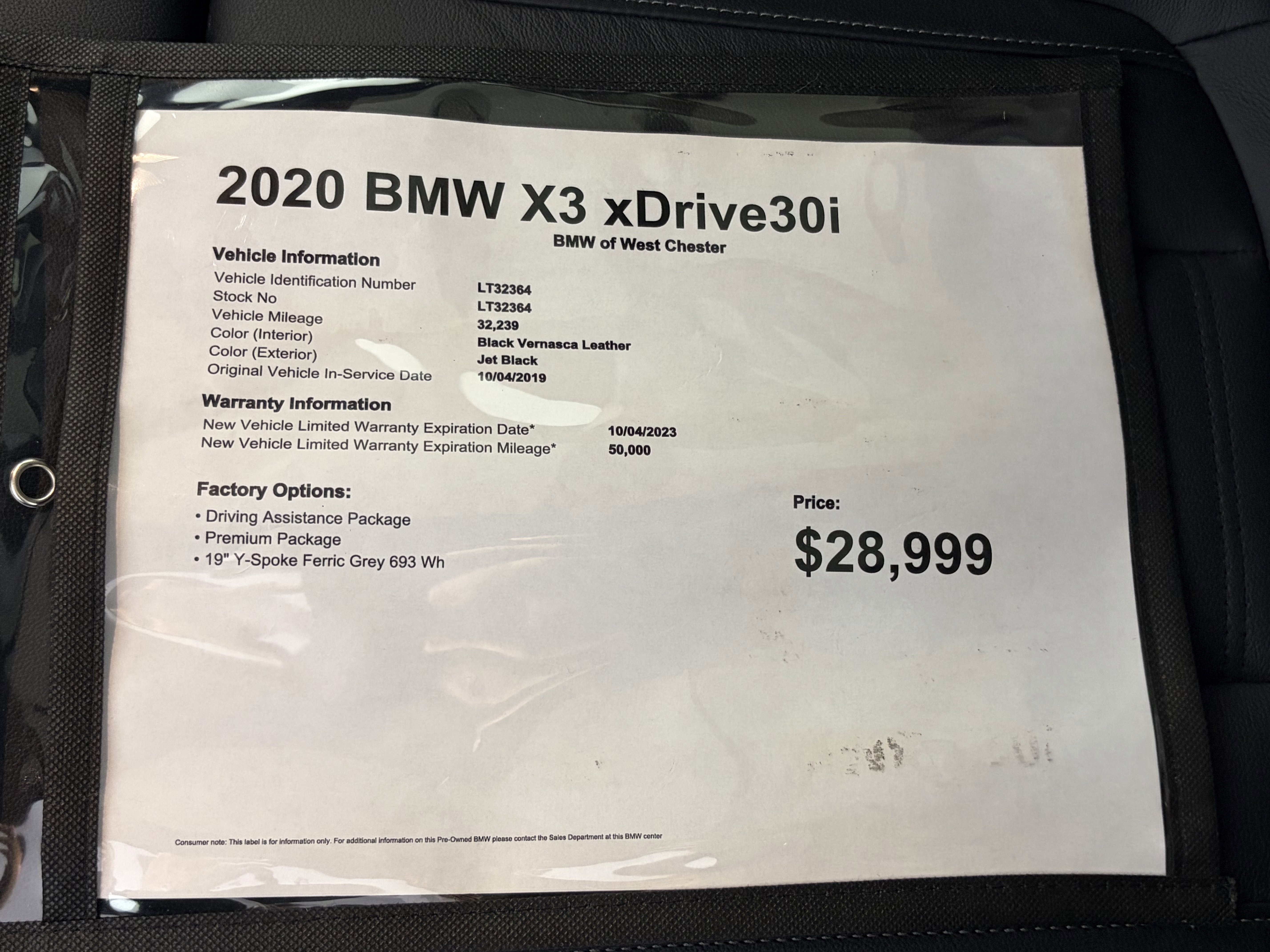 Used 2020 BMW X3 xDrive30i w/ Premium Package AWD/4WD image 18