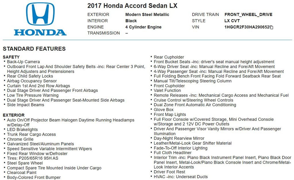Used 2017 Honda Accord LX image 16