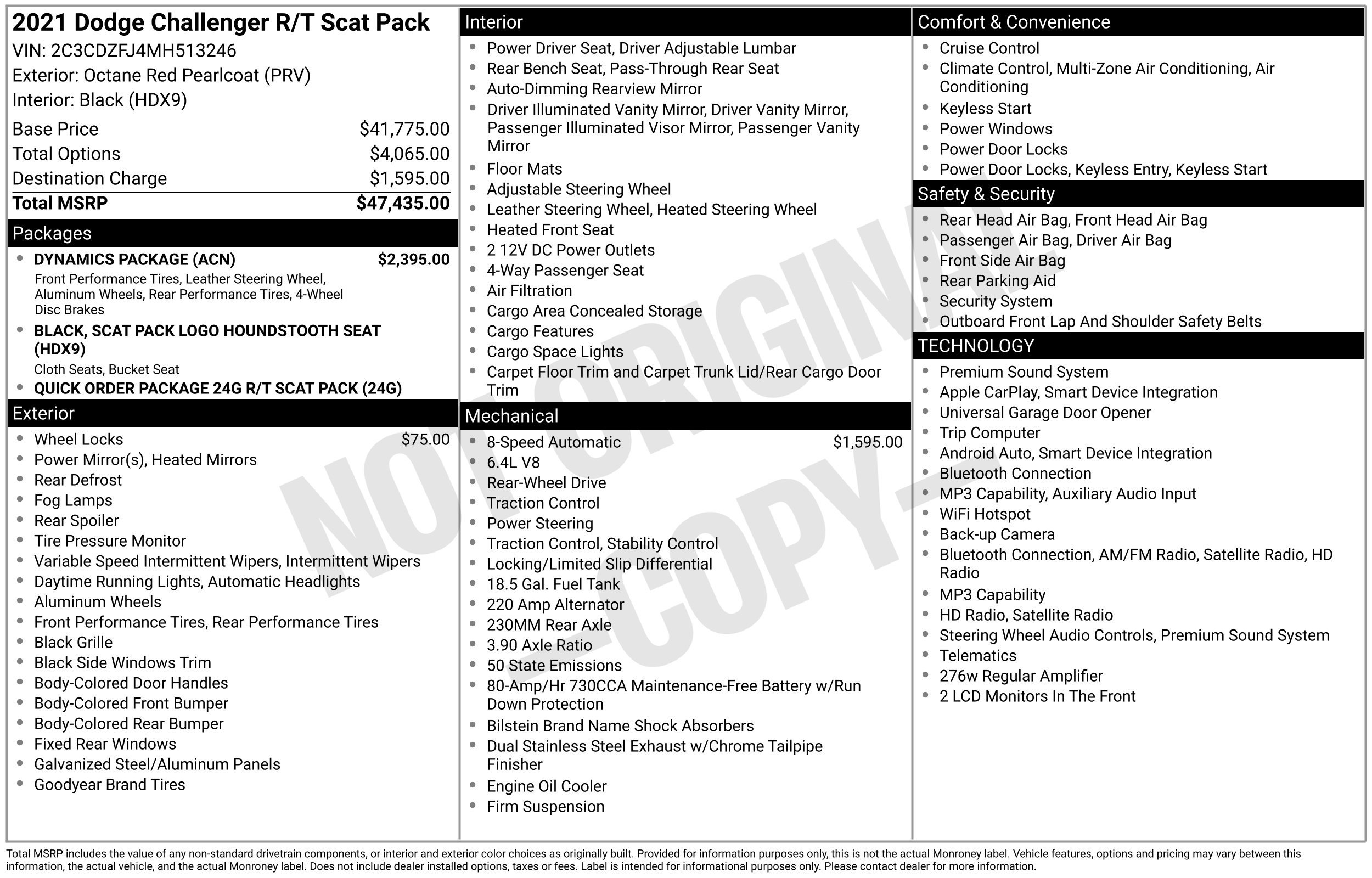 Used 2021 Dodge Challenger R/T Scat Pack w/ Dynamics Package RWD image 2