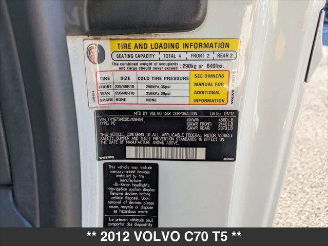 Used 2012 Volvo C70 T5 image 22