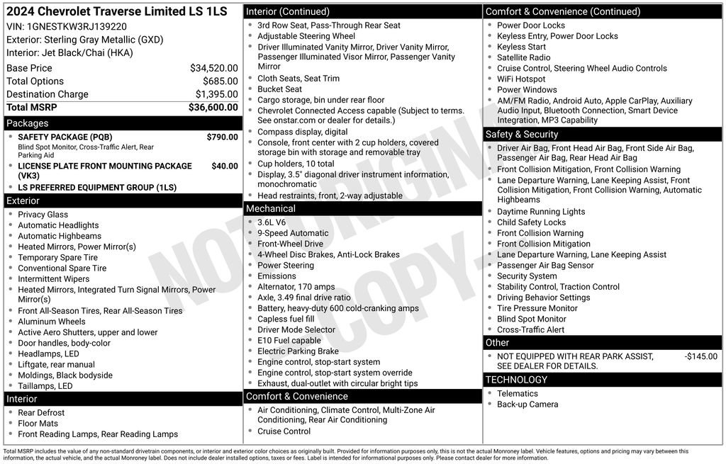 Used 2024 Chevrolet Traverse LS w/ Safety Package image 10