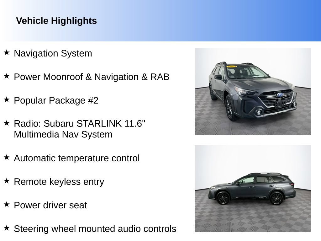 Used 2023 Subaru Outback Onyx Edition XT w/ Popular Package #2 AWD/4WD image 2