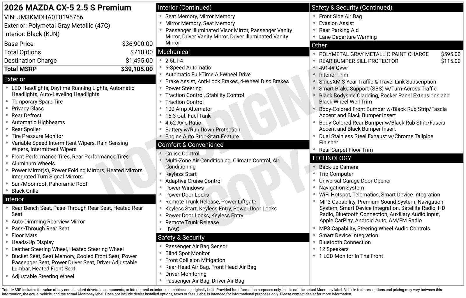 New 2026 MAZDA CX-5 2.5 S w/ Premium Package AWD/4WD image 22