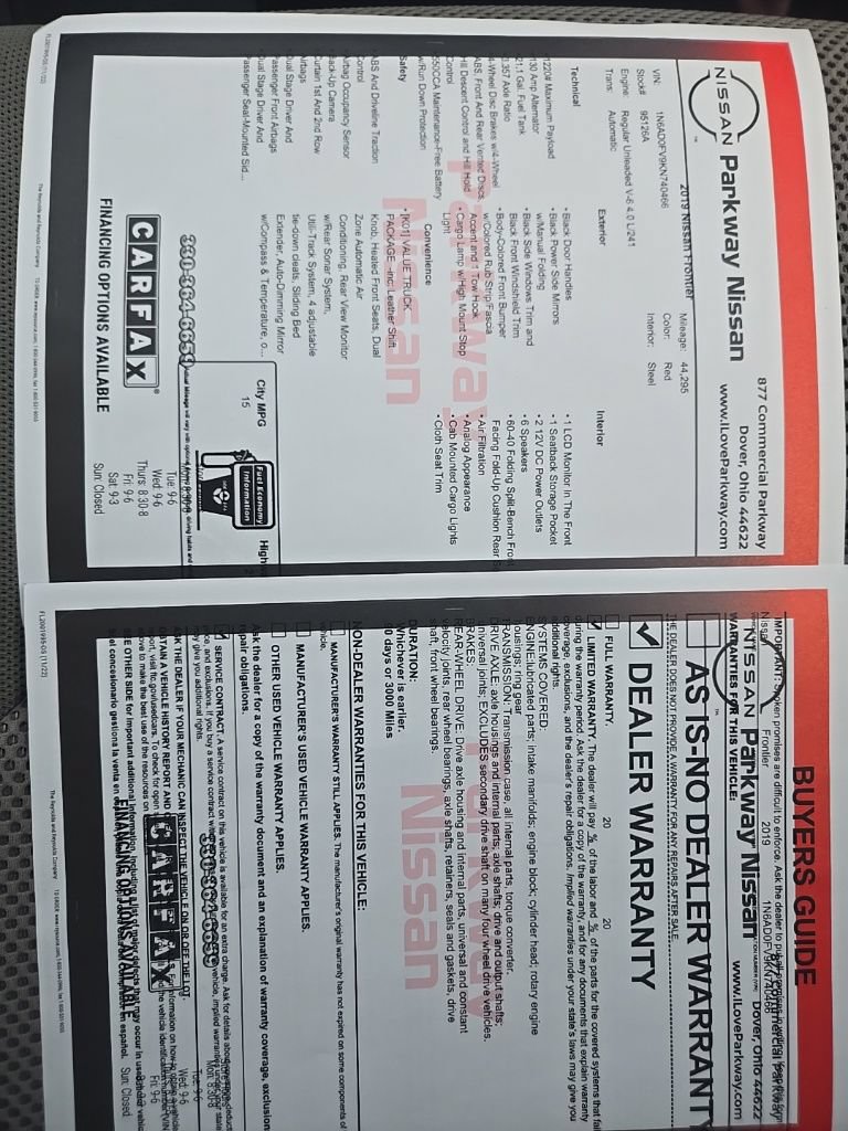 Used 2019 Nissan Frontier SV w/ Value Truck Package AWD/4WD image 33