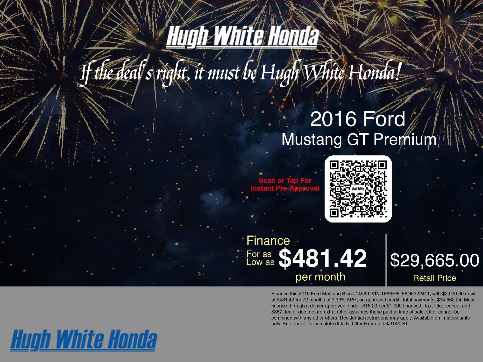 Used 2016 Ford Mustang GT Premium w/ Equipment Group 401A image 3