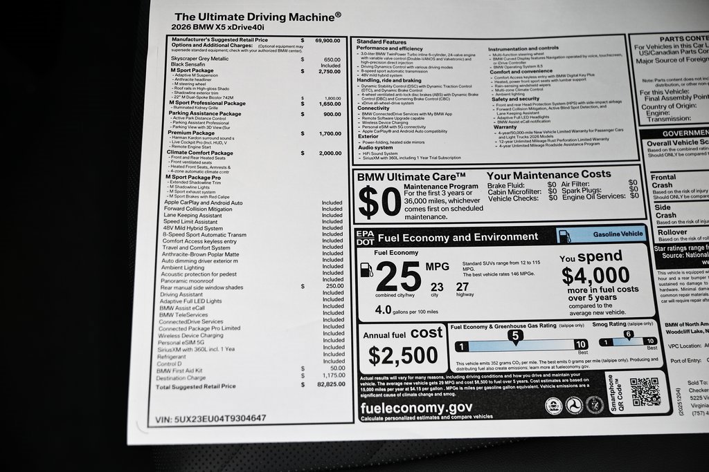 New 2026 BMW X5 xDrive40i w/ M Sport Package image 40