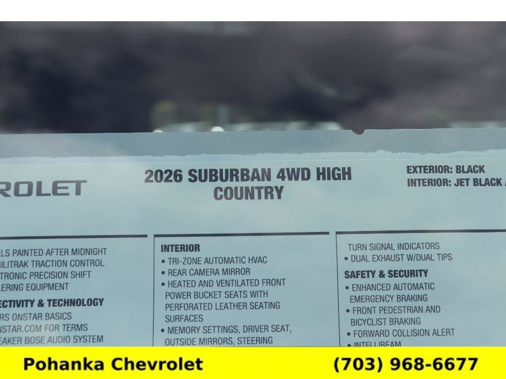 New 2026 Chevrolet Suburban High Country w/ Sun And Tow Package AWD/4WD image 30