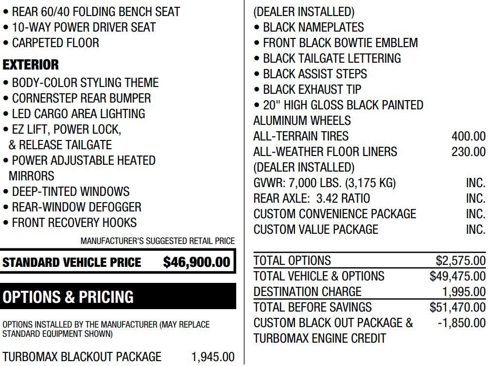 Certified 2025 Chevrolet Silverado 1500 Custom w/ Turbomax Blackout Package image 2
