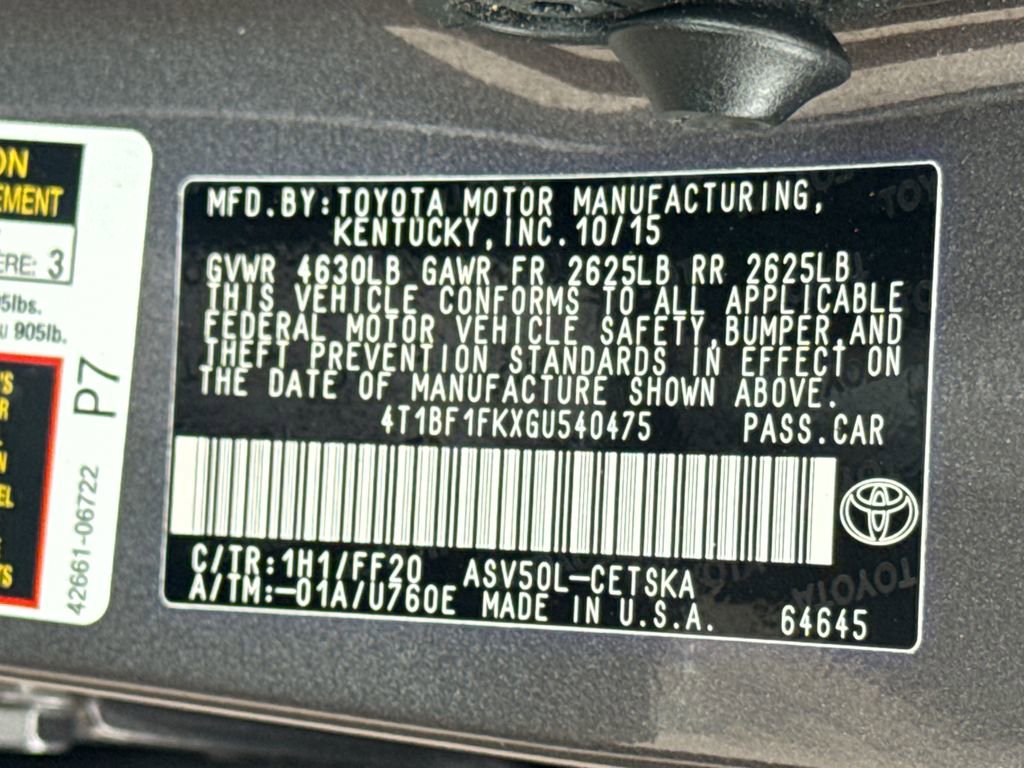 Used 2016 Toyota Camry SE w/ Protection Package (Q2) image 44