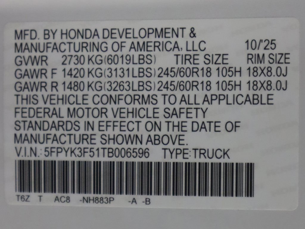 New 2026 Honda Ridgeline RTL image 24