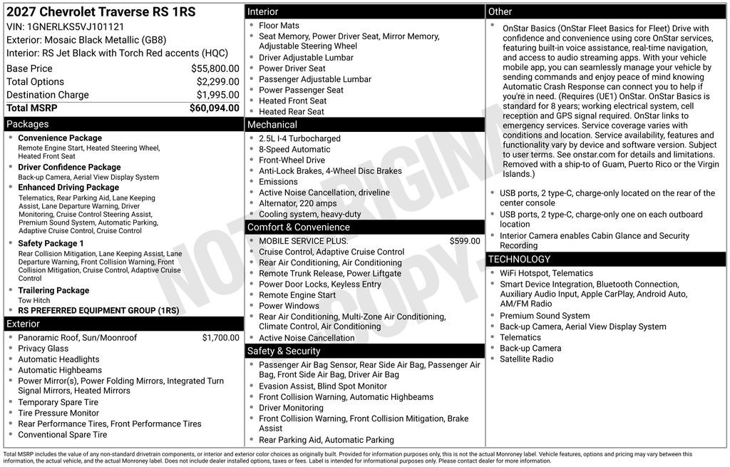 Used 2027 Chevrolet Traverse RS FWD image 40