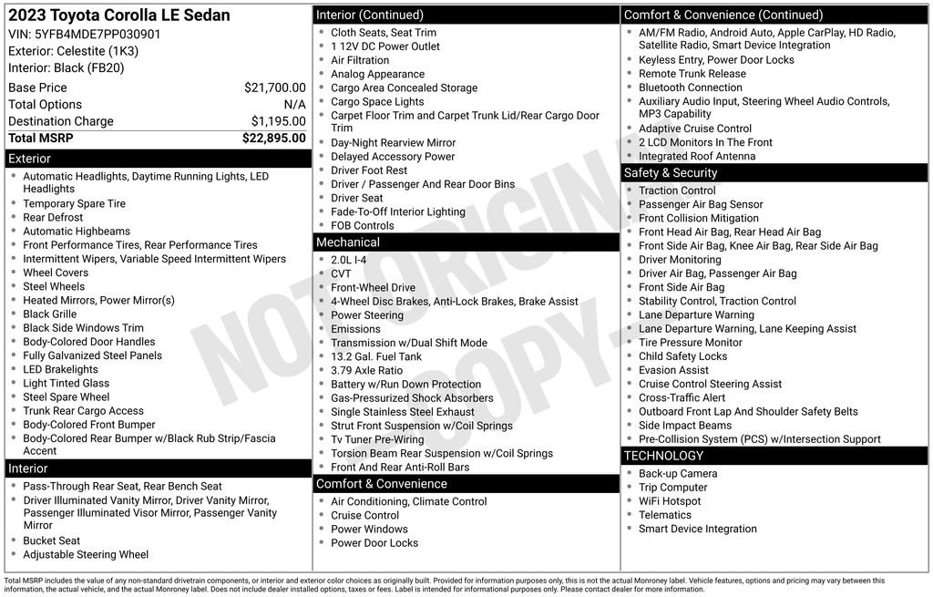 Used 2023 Toyota Corolla LE image 2