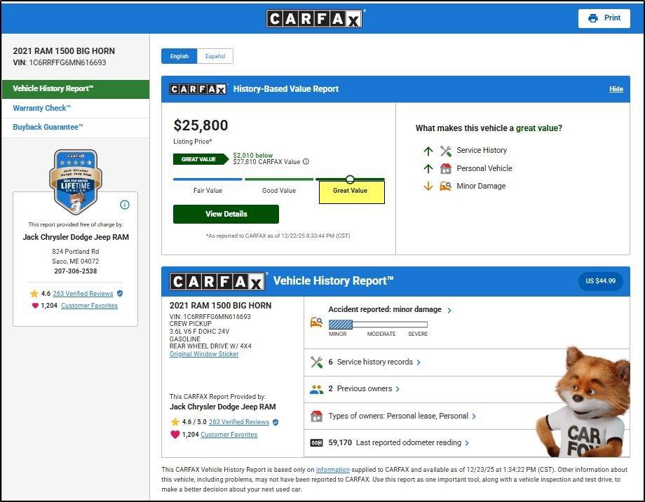 Used 2021 RAM 1500 Big Horn image 12