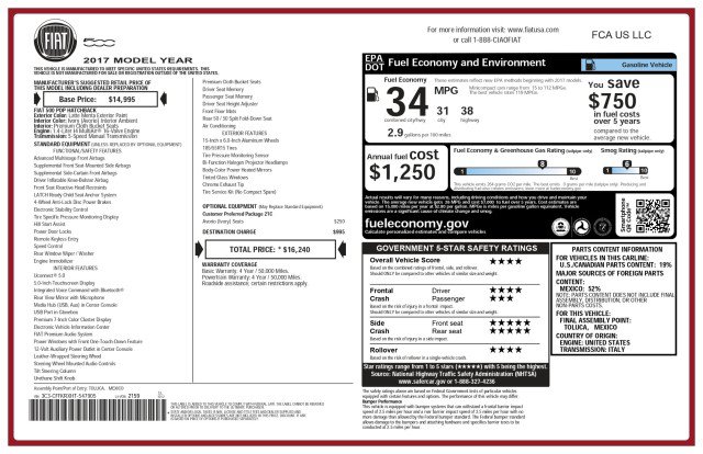 Used 2017 FIAT 500 Pop FWD image 3