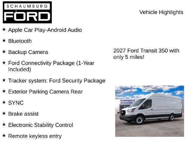 New 2027 Ford Transit 350 148 High Roof Extended w/ Interior Upgrade Package RWD image 7