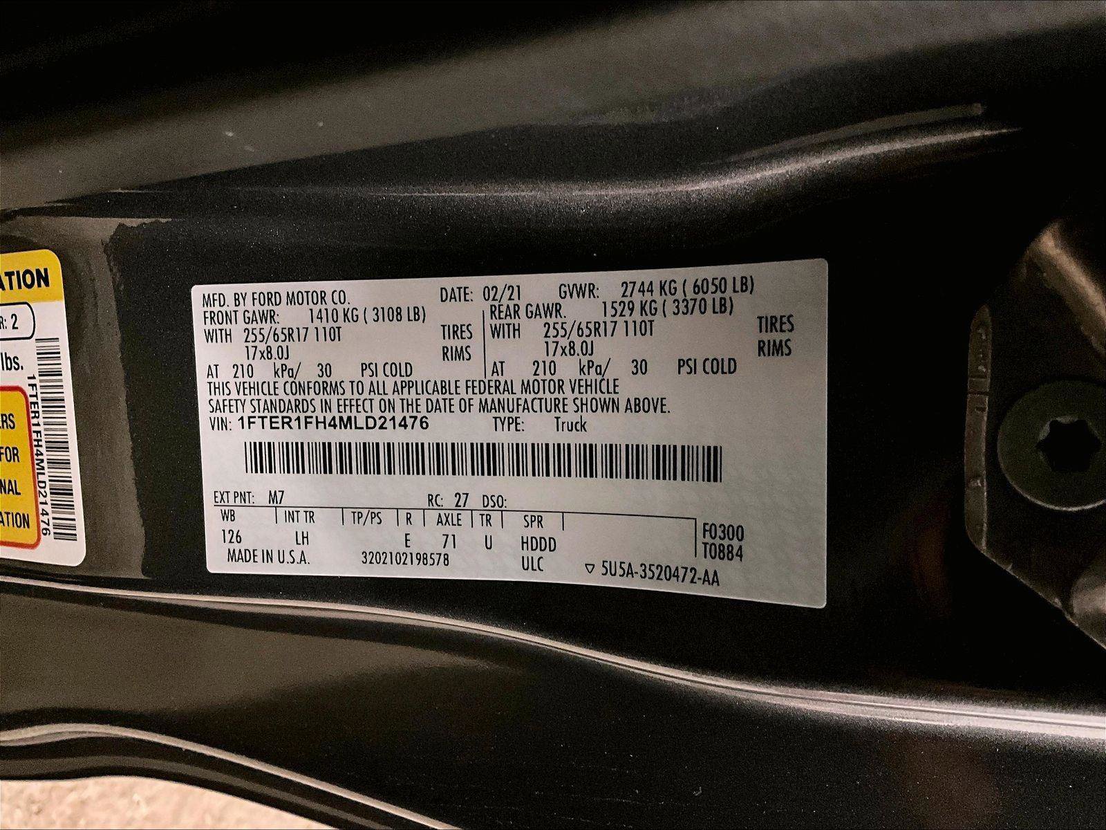 Used 2021 Ford Ranger XL w/ Equipment Group 101A High AWD/4WD image 33