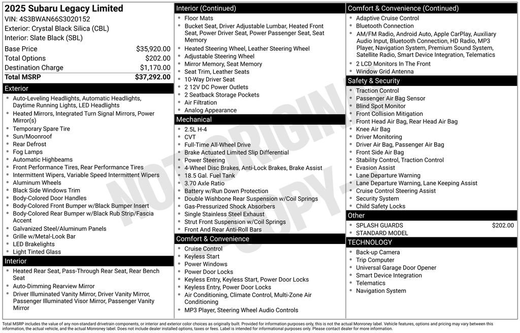 Used 2025 Subaru Legacy Limited image 44