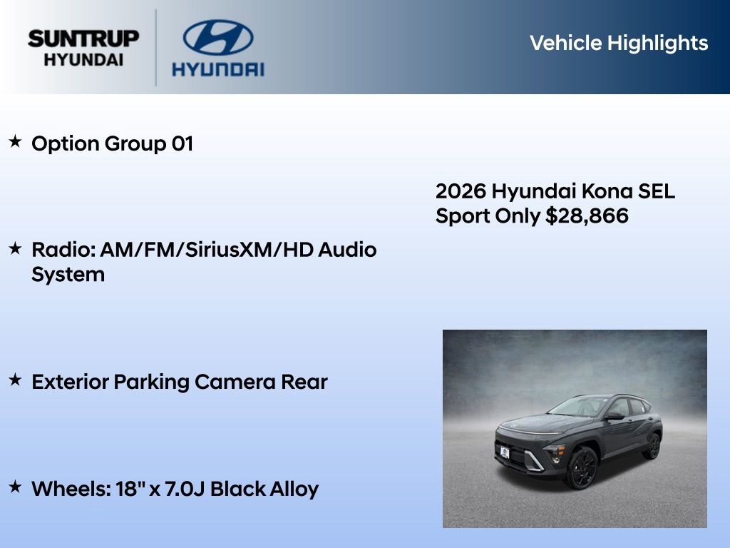 New 2026 Hyundai Kona SEL Sport AWD/4WD image 7