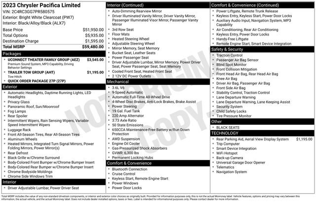 Used 2023 Chrysler Pacifica Limited w/ Uconnect Theater Family Group image 7