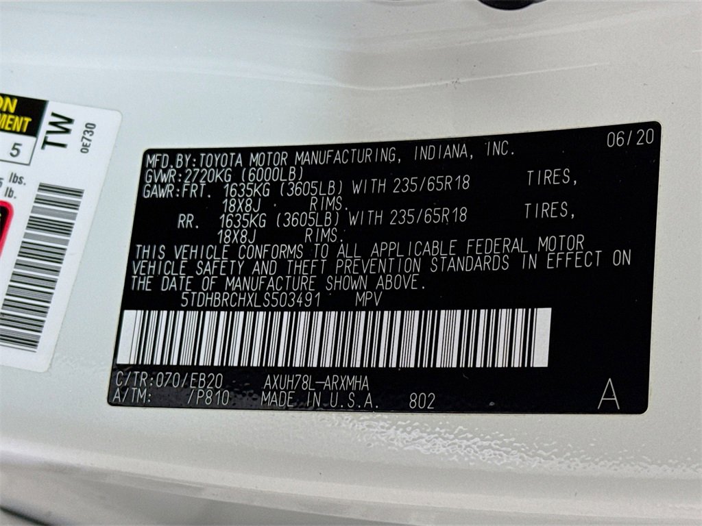 Certified 2020 Toyota Highlander XLE image 36