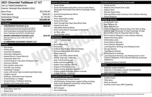 Used 2021 Chevrolet TrailBlazer LT w/ Convenience Package FWD image 35