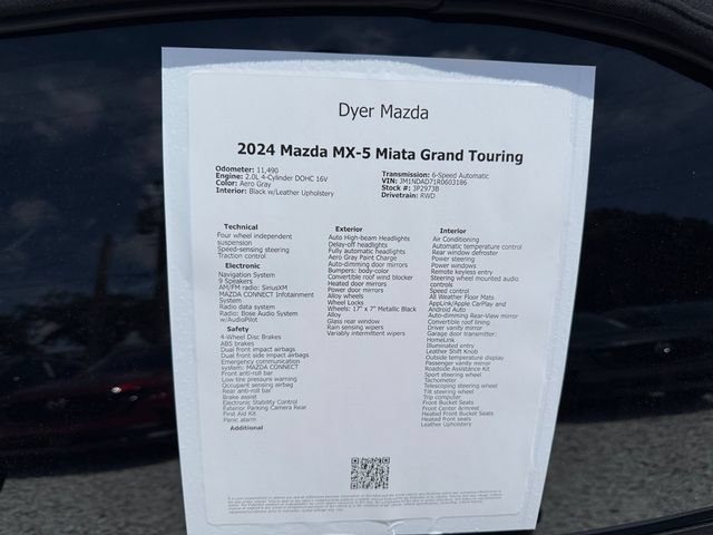 Used 2024 MAZDA MX-5 Miata Grand Touring RWD image 25