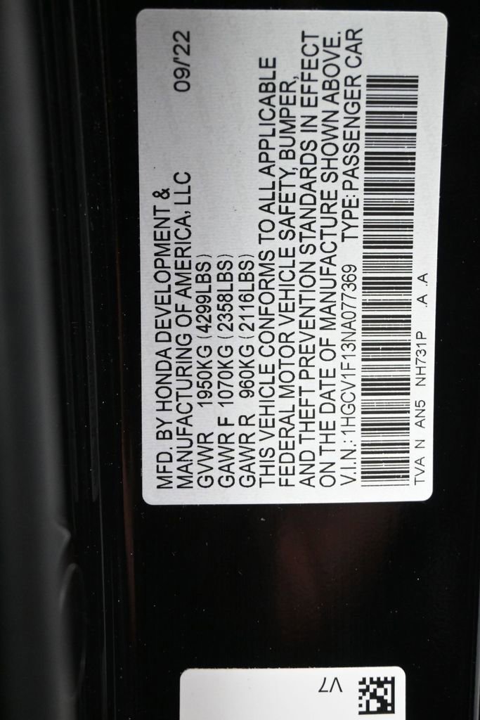 Used 2022 Honda Accord LX image 9