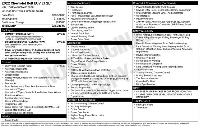 Used 2022 Chevrolet Bolt EUV LT w/ Comfort Package image 33