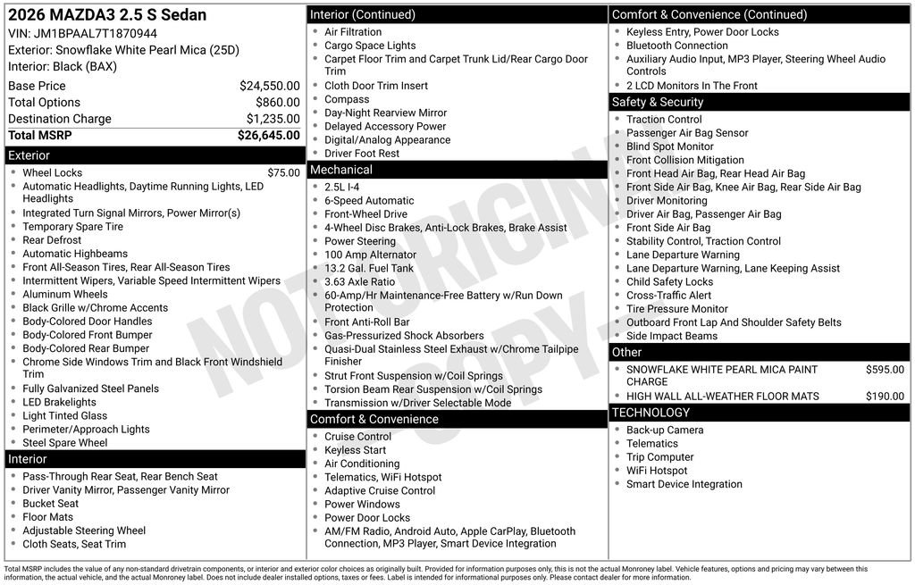 New 2026 MAZDA MAZDA3 s image 31