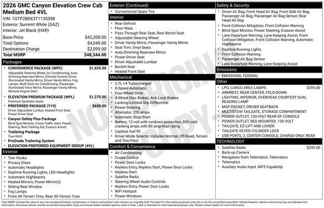 New 2026 GMC Canyon Elevation w/ Convenience Package image 4