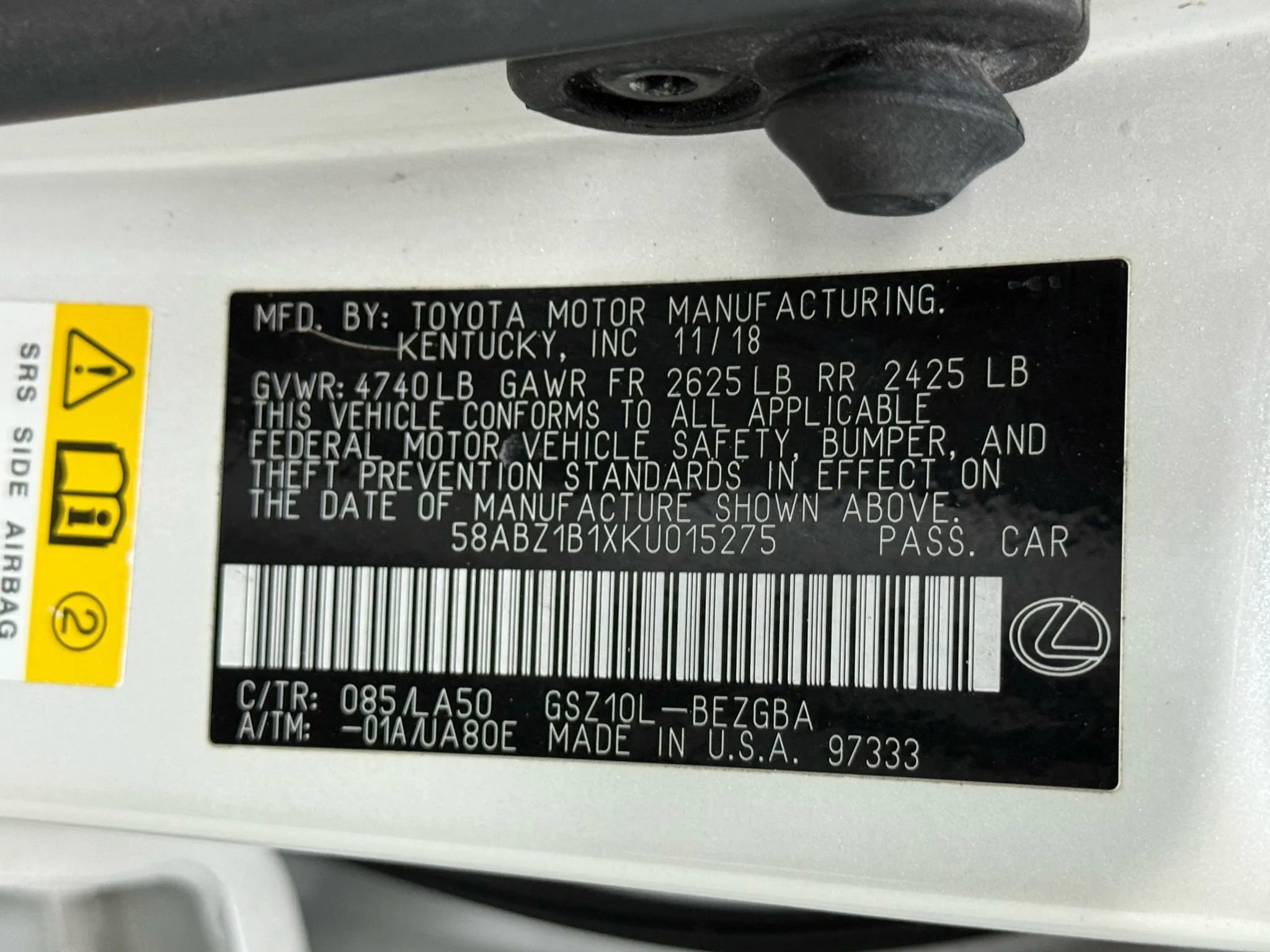 Used 2019 Lexus ES 350 w/ Accessory Package 2 image 50