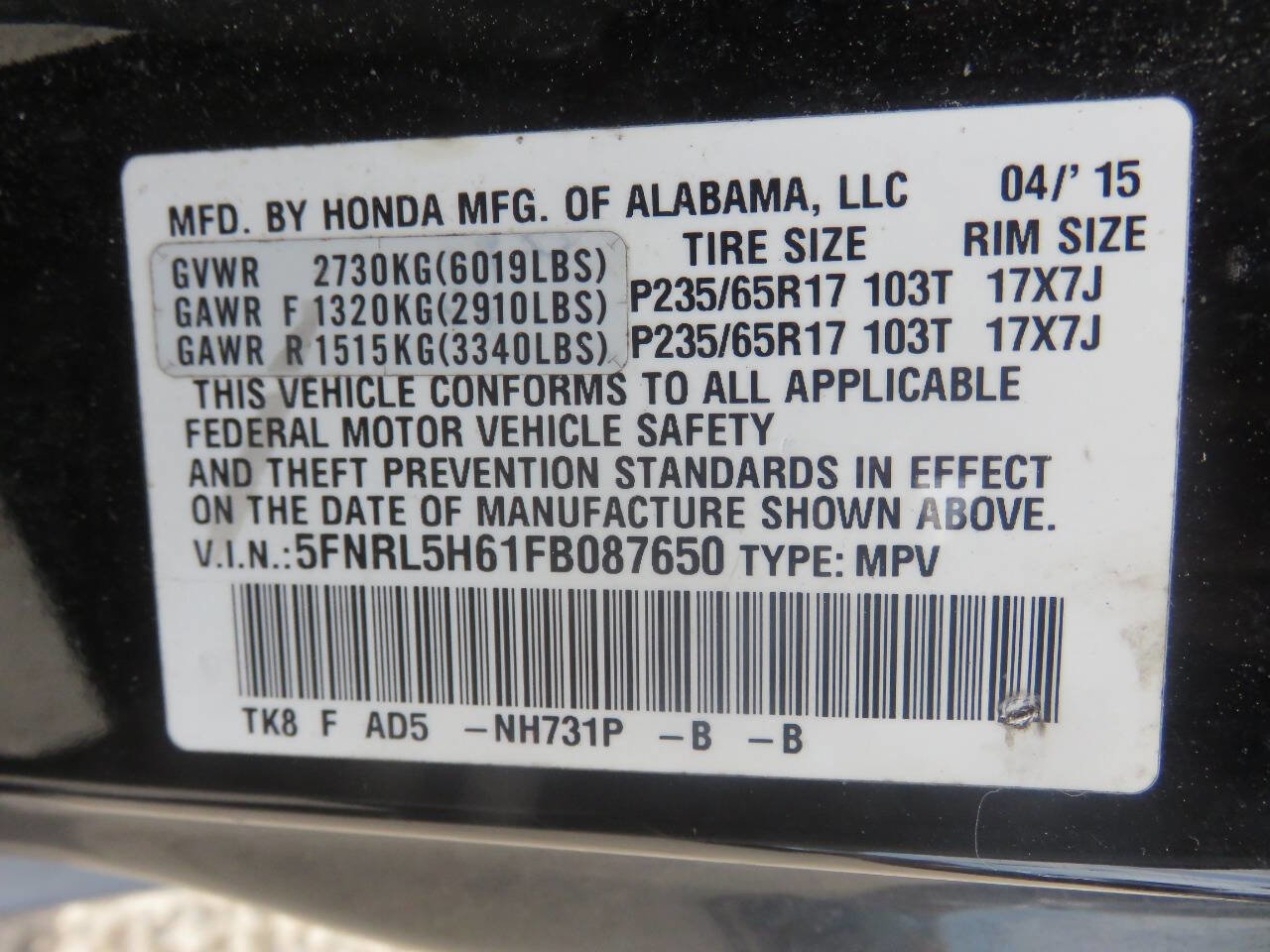 Used 2015 Honda Odyssey EX-L image 32