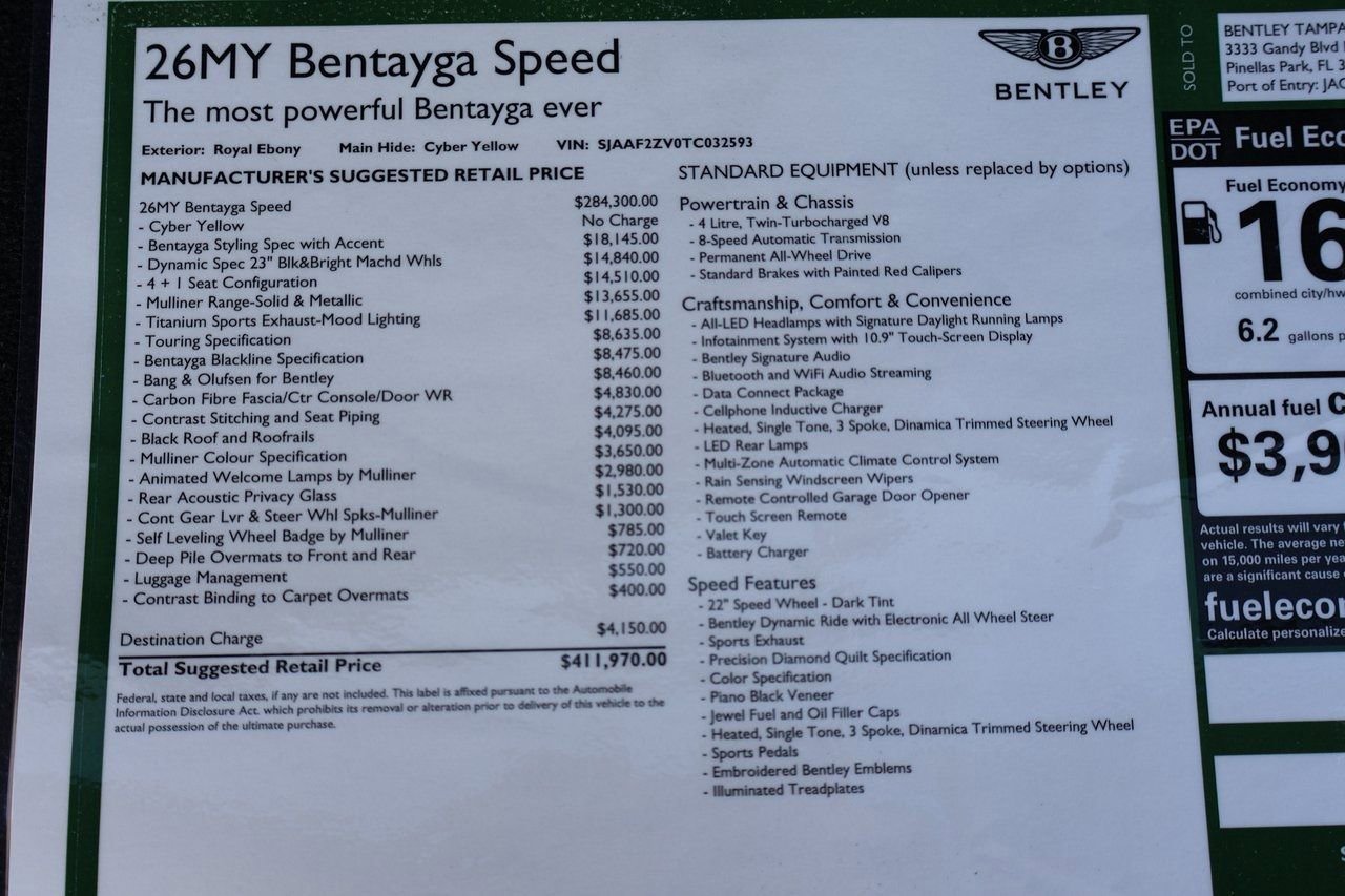 New 2026 Bentley Bentayga Speed AWD/4WD image 23