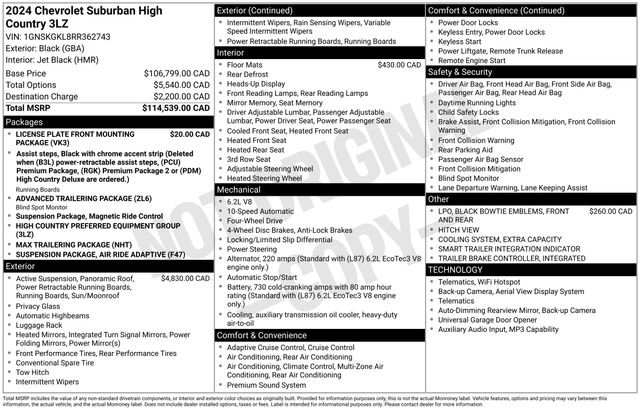 Used 2024 Chevrolet Suburban High Country AWD/4WD image 20