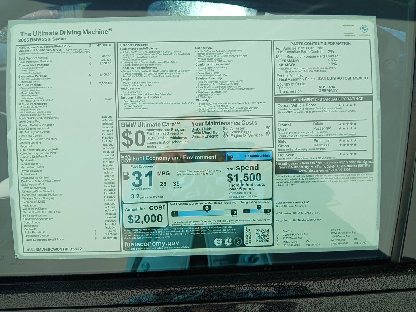 New 2026 BMW 330i Sedan w/ M Sport Package image 8