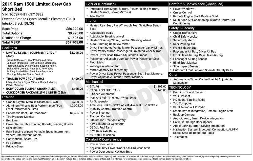 Used 2019 RAM 1500 Limited AWD/4WD image 17