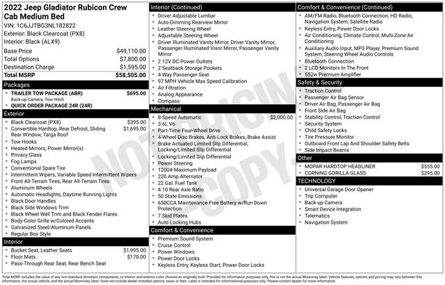 Used 2022 Jeep Gladiator Rubicon w/ Trailer Tow Package image 5