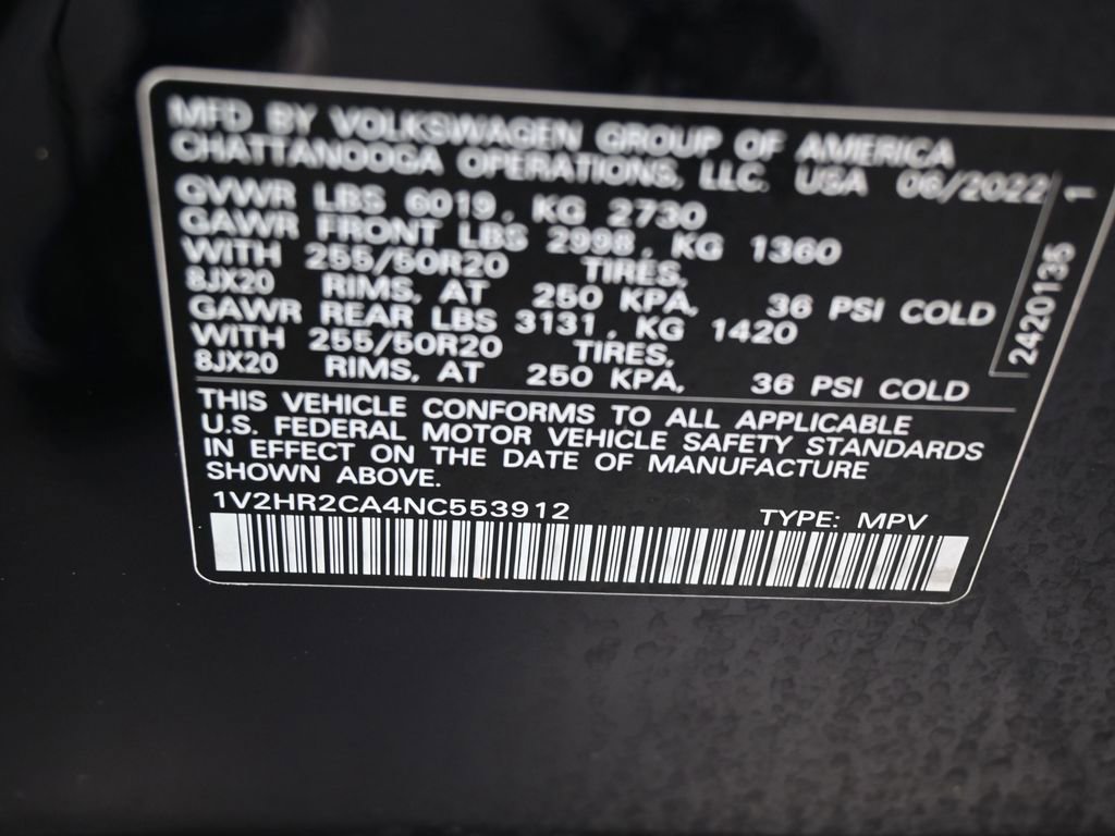 Used 2022 Volkswagen Atlas SE w/ Black Wheel Package image 18