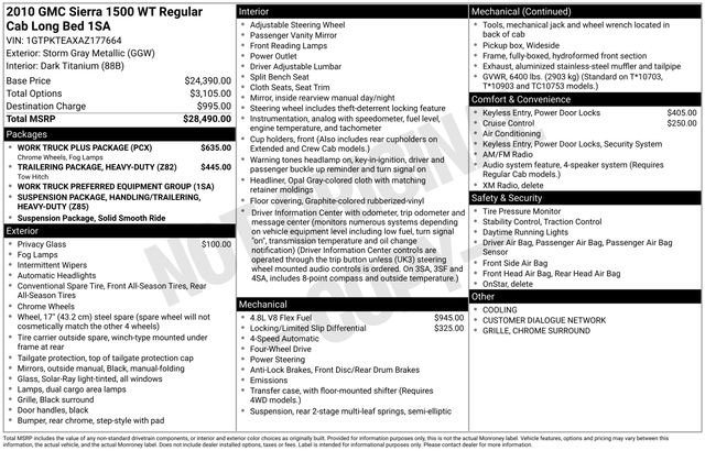 Used 2010 GMC Sierra 1500 W/T w/ Work Truck Plus Package AWD/4WD image 27