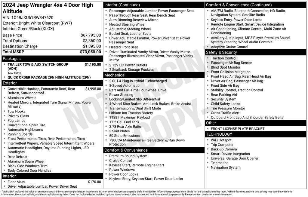 New 2024 Jeep Wrangler High Altitude AWD/4WD image 3
