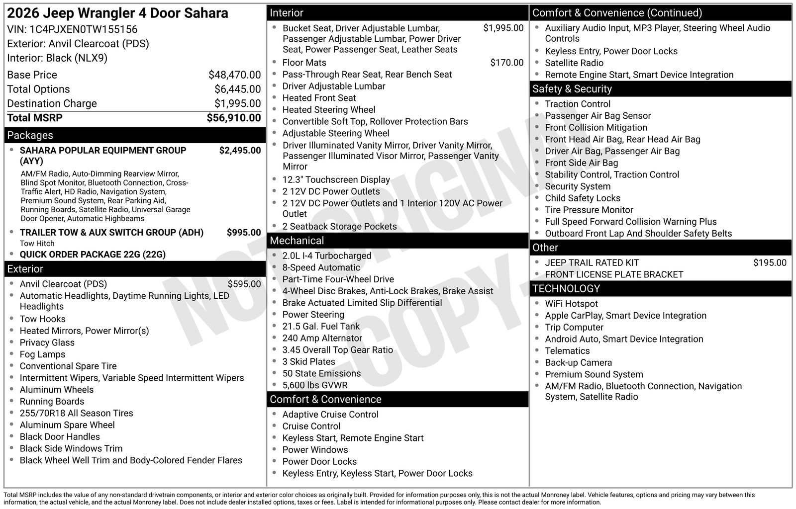 New 2026 Jeep Wrangler Unlimited Sahara AWD/4WD image 34
