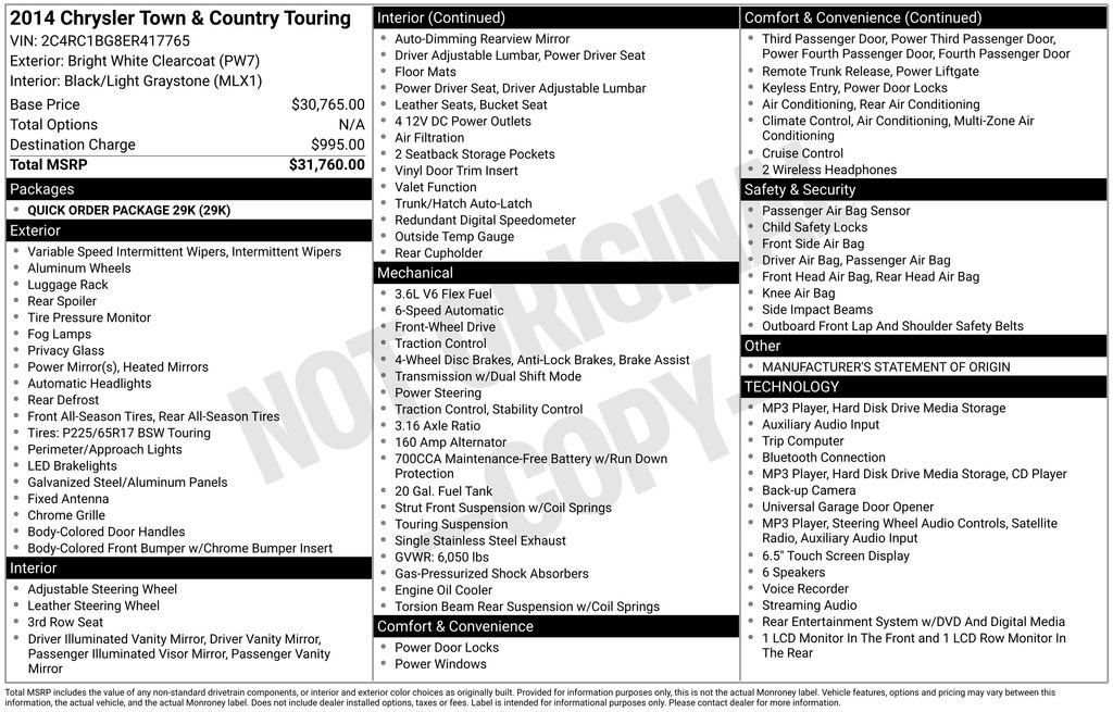 Used 2014 Chrysler Town & Country Touring FWD image 4