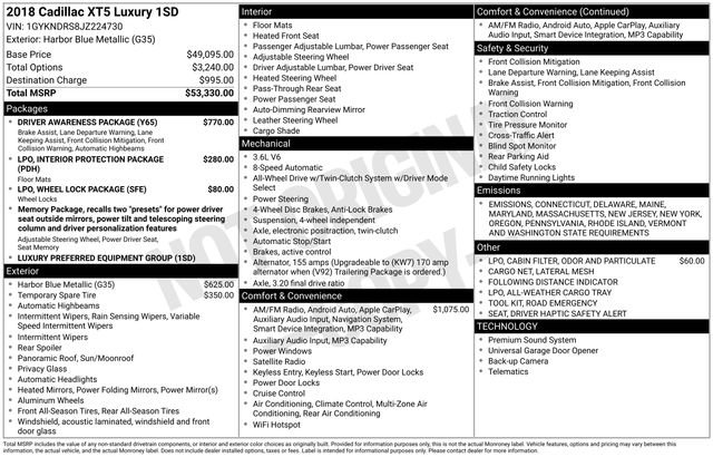 Used 2018 Cadillac XT5 Luxury w/ Driver Awareness Package image 10