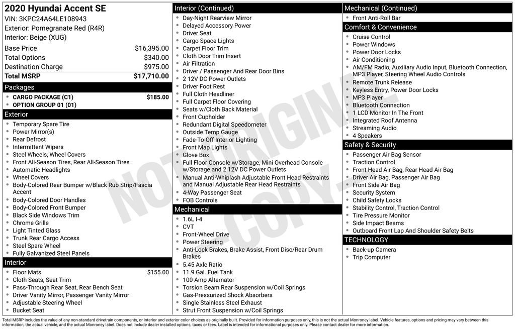 Used 2020 Hyundai Accent SE w/ Cargo Package image 33