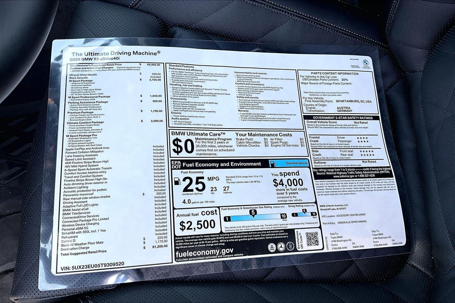 New 2026 BMW X5 xDrive40i w/ M Sport Package AWD/4WD image 18