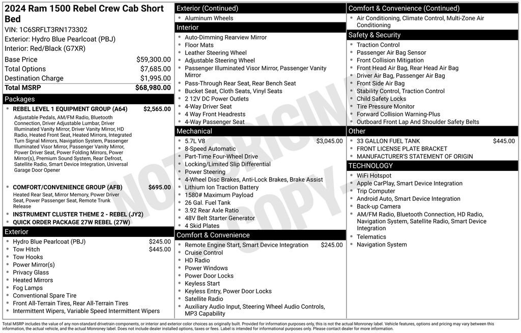 Used 2024 RAM 1500 Rebel w/ Rebel Level 1 Equipment Group image 46