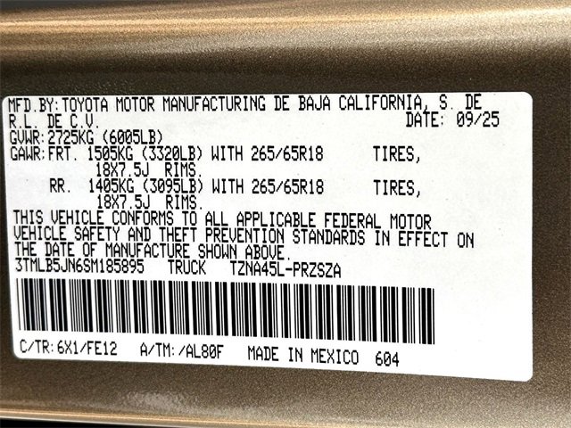 New 2025 Toyota Tacoma TRD Sport image 24