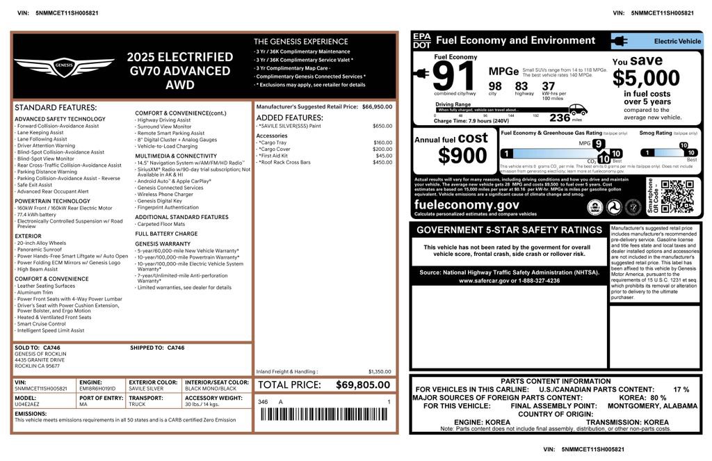 Used 2025 Genesis Electrified GV70 Advanced image 4